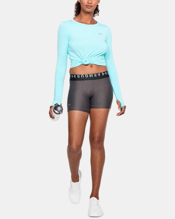 Women's HeatGear® Armour Shorts - Mid, Gray, pdpMainDesktop image number 2